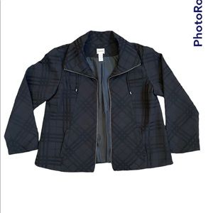 Chico's Dark Checkered Utility Jacket